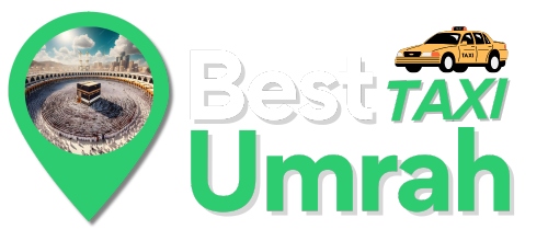 Best Umrah Taxi Logo – White Version